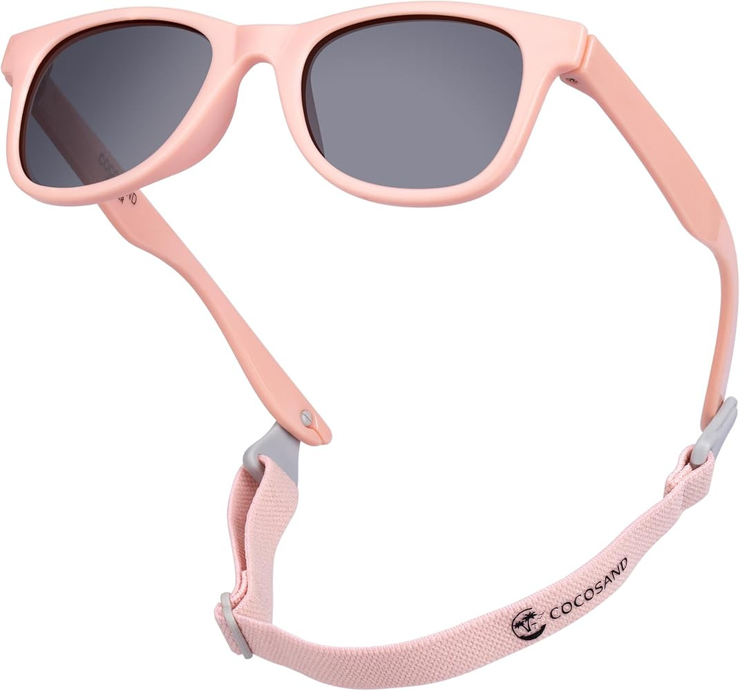 COCOSAND Kids Sunglasses with Strap Polarized Flexible Frame Soft Silicone Nose Pads for Toddler ... | Amazon (US)