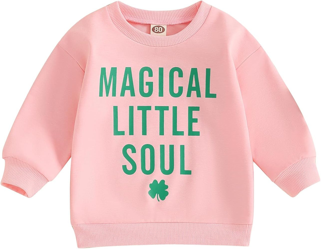 Toddler Girl Valentines Outfit Kiss Me Shirts Crewneck Sweatshirt Pullover Tops Infant Baby Sprin... | Amazon (US)