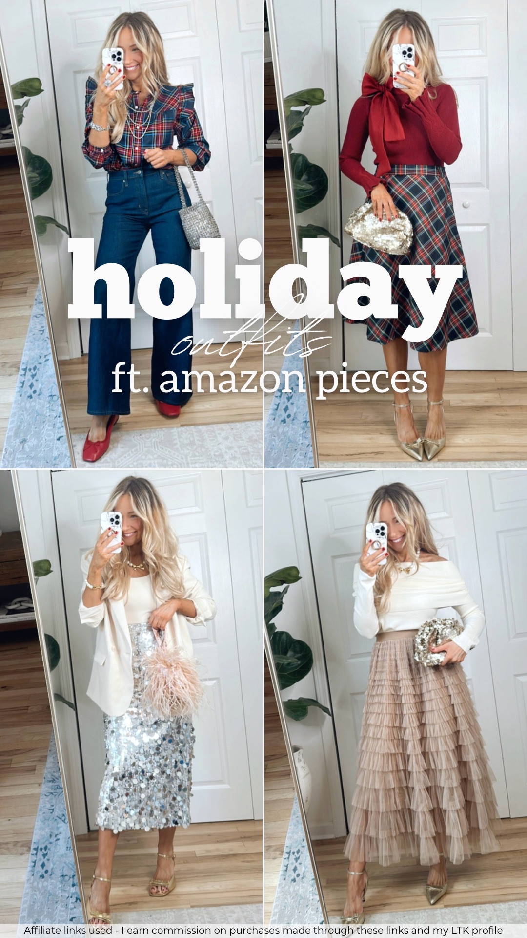 Styling Amazon holiday pieces with things I already had in my closet 🤍✨

#LTKHoliday