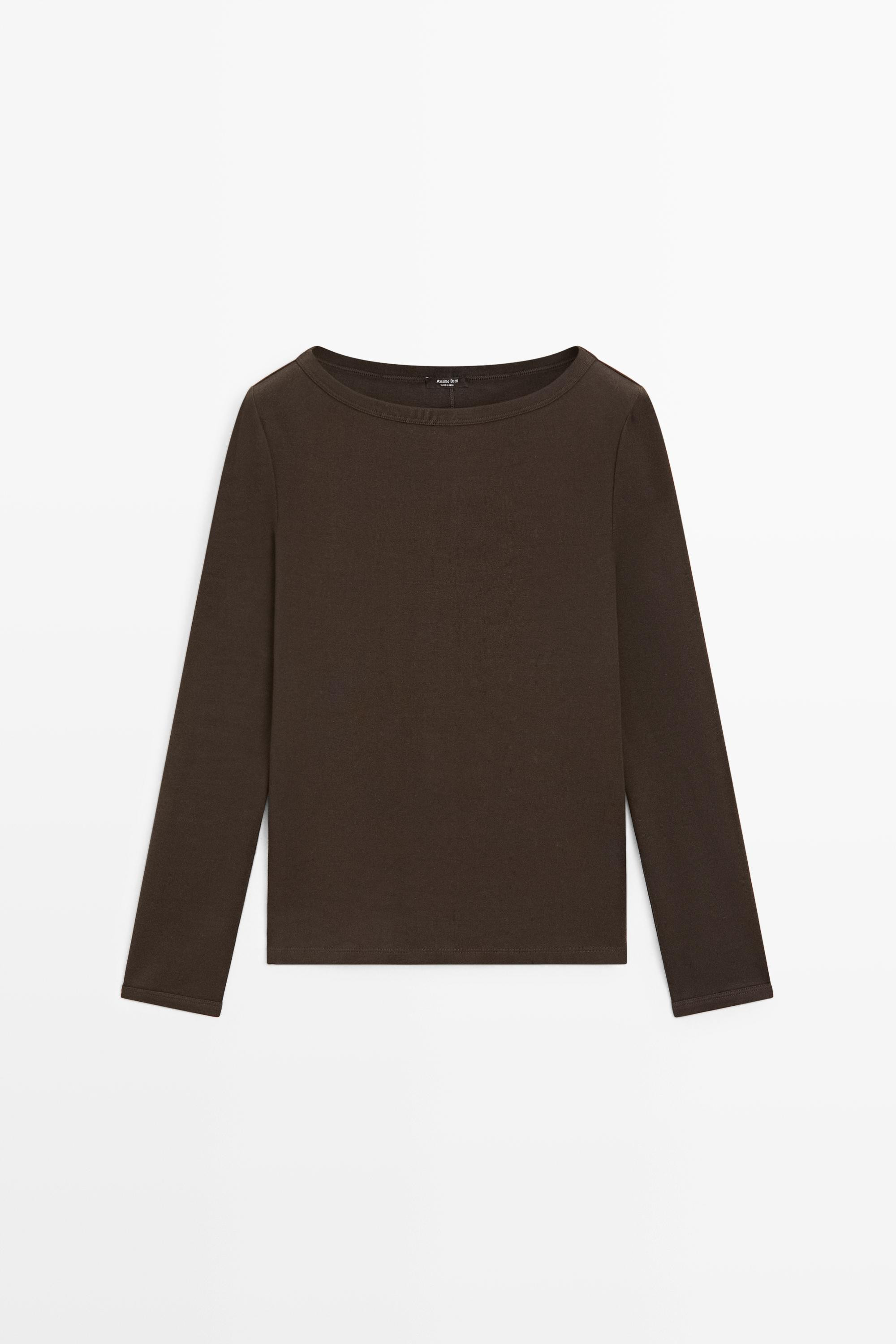 Langarmshirt mit U-Boot-Ausschnitt | Massimo Dutti DE