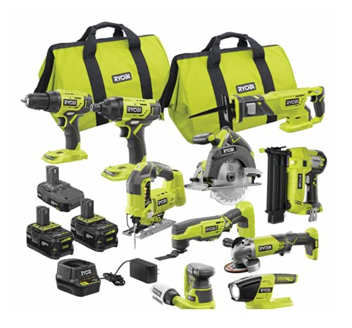 Ryobi ONE+ 18V Cordless 10-Tool Combo Kit with 3 Batteries and Charger | Amazon (CA)