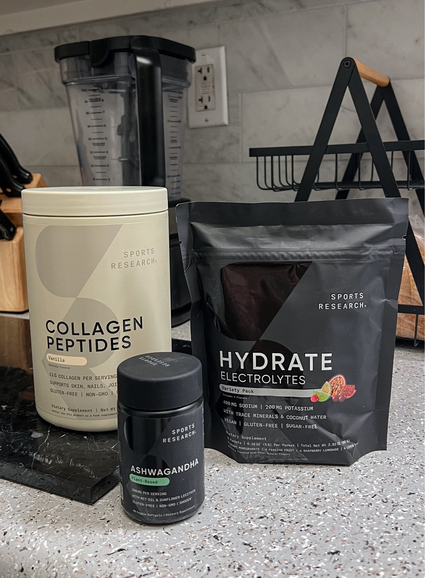 Sports Research supplements 💊💪🏼 

I’ve been using the collagen for years and it’s worked wonders on my hair, making it thicker and grow faster. Ashwagandha to help with sleep and relaxation and electrolytes to help keep me hydrated and for when I’m craving flavor in my water. #supplements #wellness #sportsresearch 

#LTKTravel #LTKFitness #LTKStyleTip
