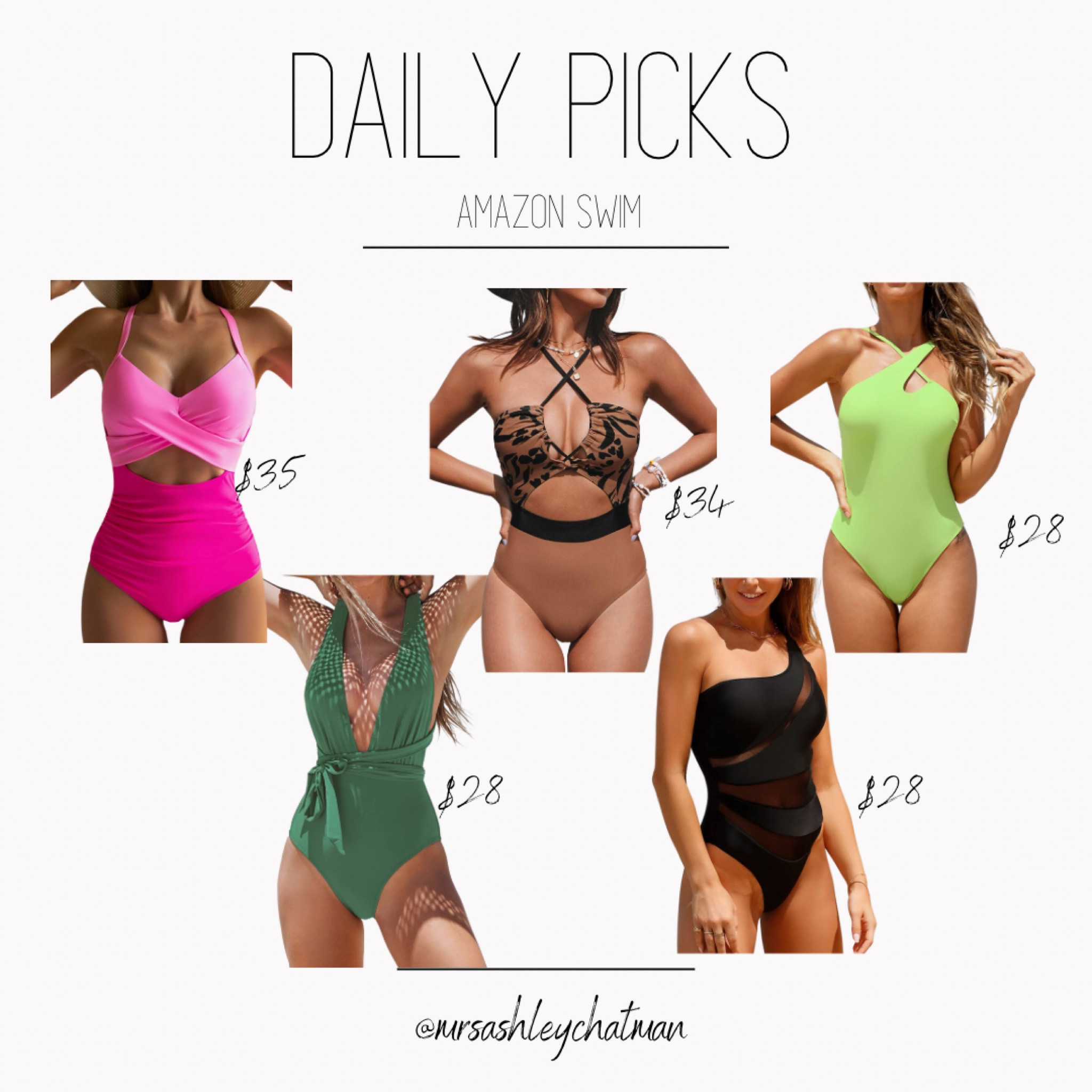 DAILY PICKS | my favorite Amazon one piece swimsuits for this summer ☀️

#LTKunder50 #LTKswim #LTKfit