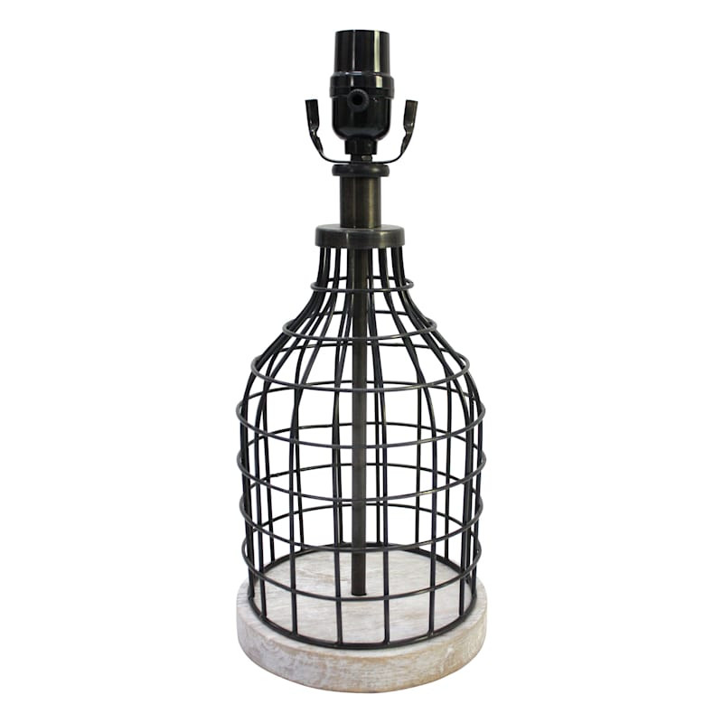 Gold Wood Wired Small Lamp Base, 13" | At Home