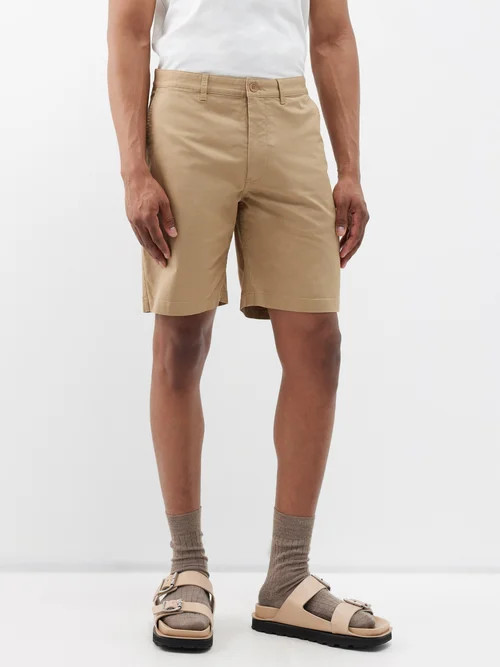 Wood Wood - Jonathan Organic Cotton-blend Shorts - Mens - Beige | Matches (US)