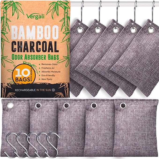 Vergali Nature Fresh Bamboo Charcoal Air Purifying Bags 10 x 100g Pack. Activated Natural Home Od... | Amazon (US)