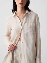 100% Linen Boyfriend Shirt | Gap (US)