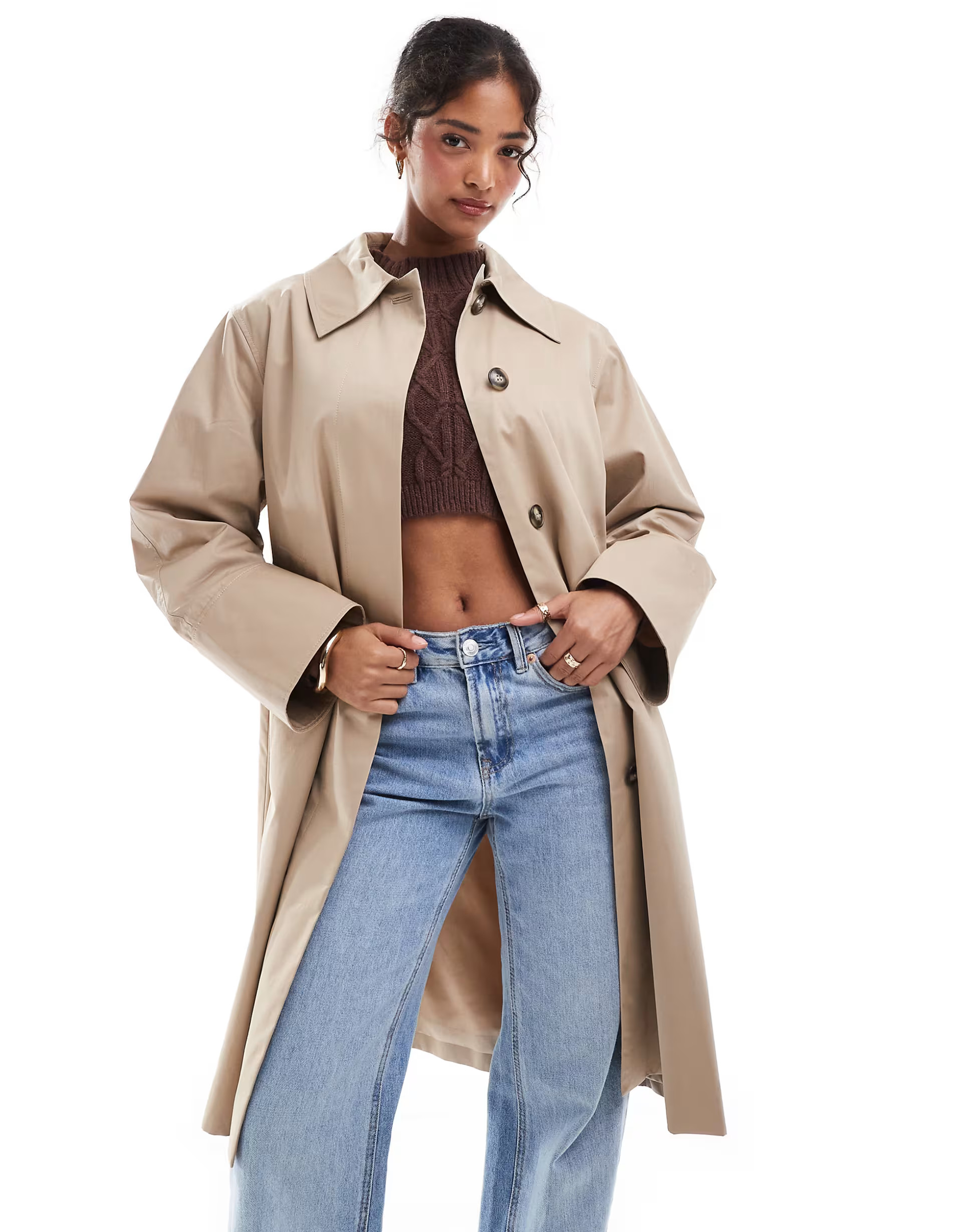 & Other Stories sleek trench coat in beige | ASOS (Global)