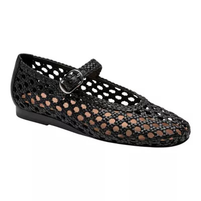 Marc Fisher LTD Women's Evonna Round Toe Mary Jane Dress Flats, Black, 7.5M | Belk