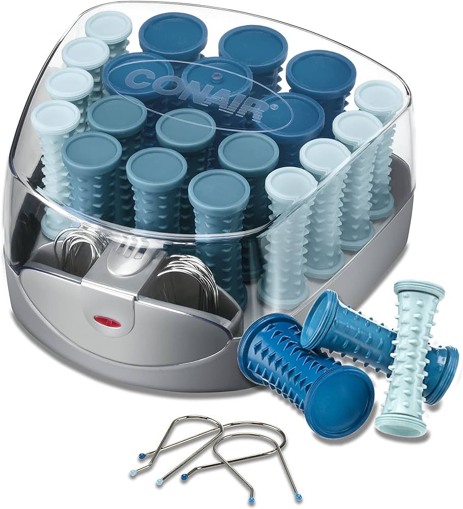 Conair Compact Multi-Size Hot Rollers, Blue | Amazon (US)