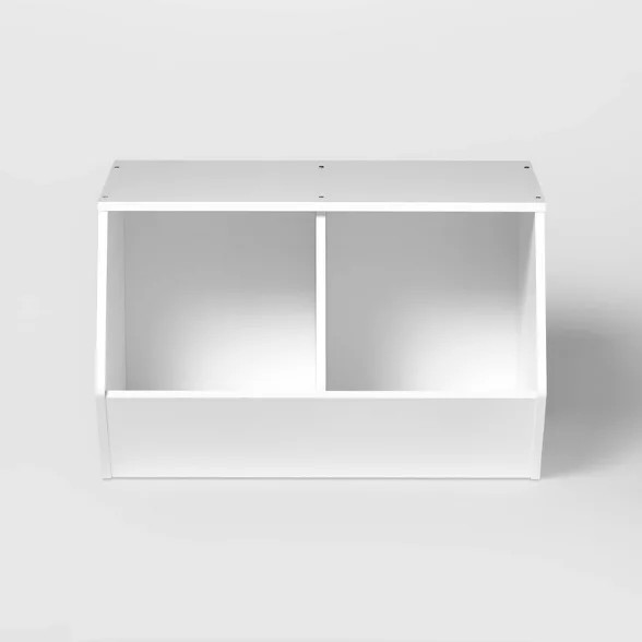 Stackable Laminate 2-Compartment Bin White - Pillowfort™ | Target