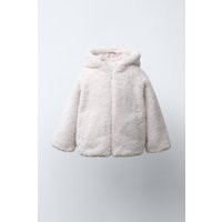Zara - Faux Fur Hoodie Jacket - Kids - Ecru - Kids | Zara US