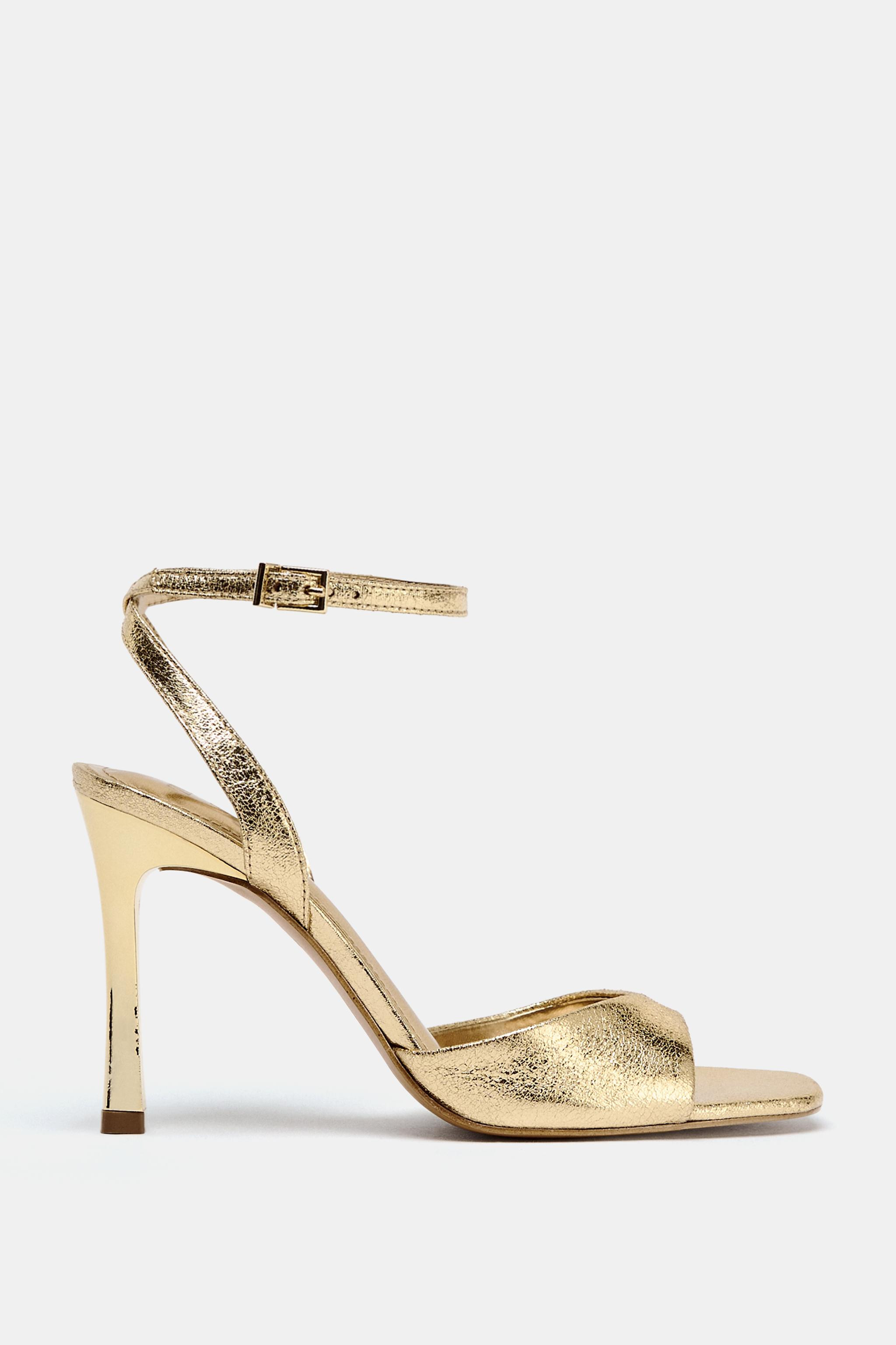 PATENT EFFECT HEELED SANDALS | Zara US