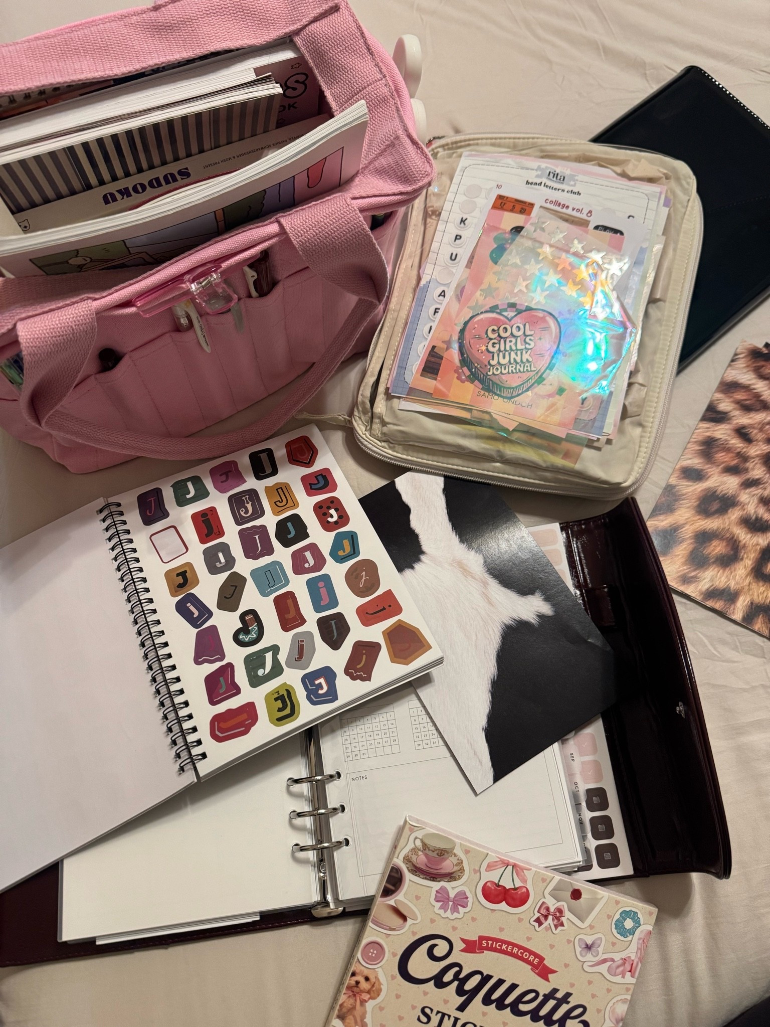 All my crafting supplies…
 junk journaling, planning, stickers, and more!
