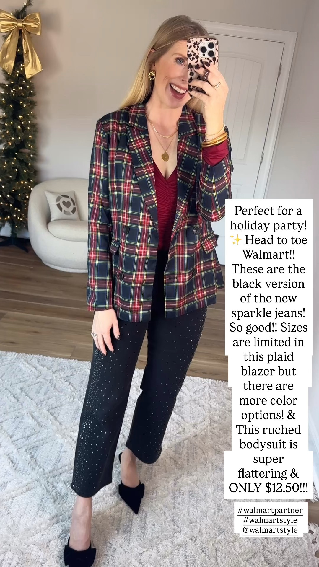 Weekend Walmart Wins Try-On
Plaid blazer- small
Ruched bodysuit- medium 
Black Rhinestone jeans- 2 full 

#walmartpartner #walmartstyle @walmartstyle

#LTKFindsUnder50 #LTKStyleTip #LTKHoliday