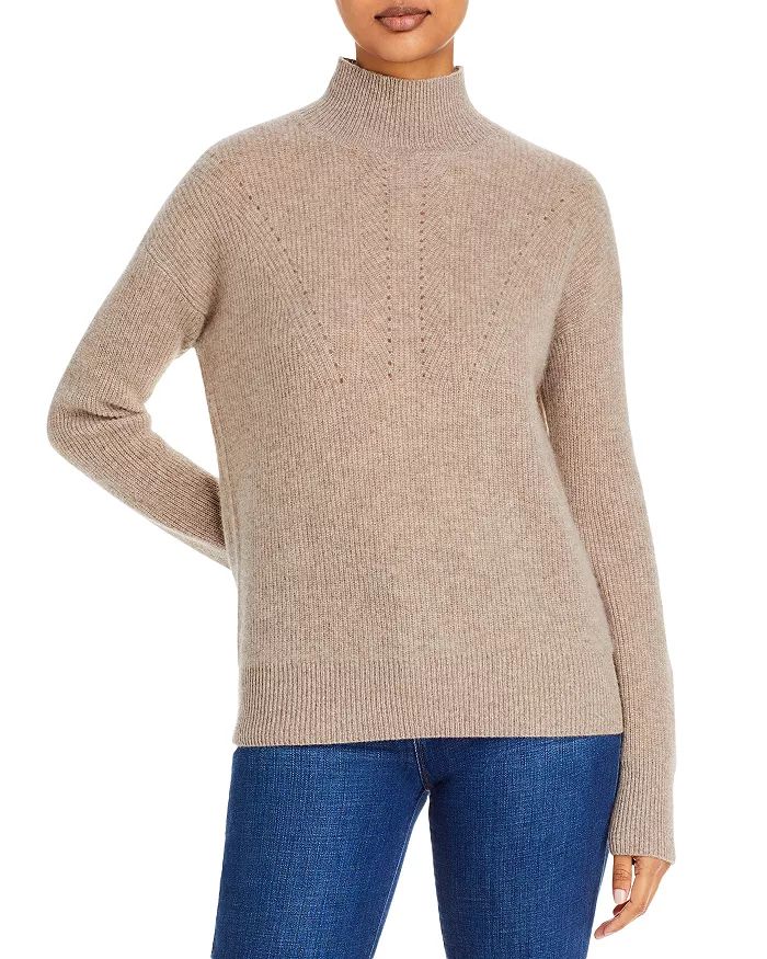 Novelty Stitch Mock Neck Cashmere Sweater - 100% Exclusive | Bloomingdale's (US)