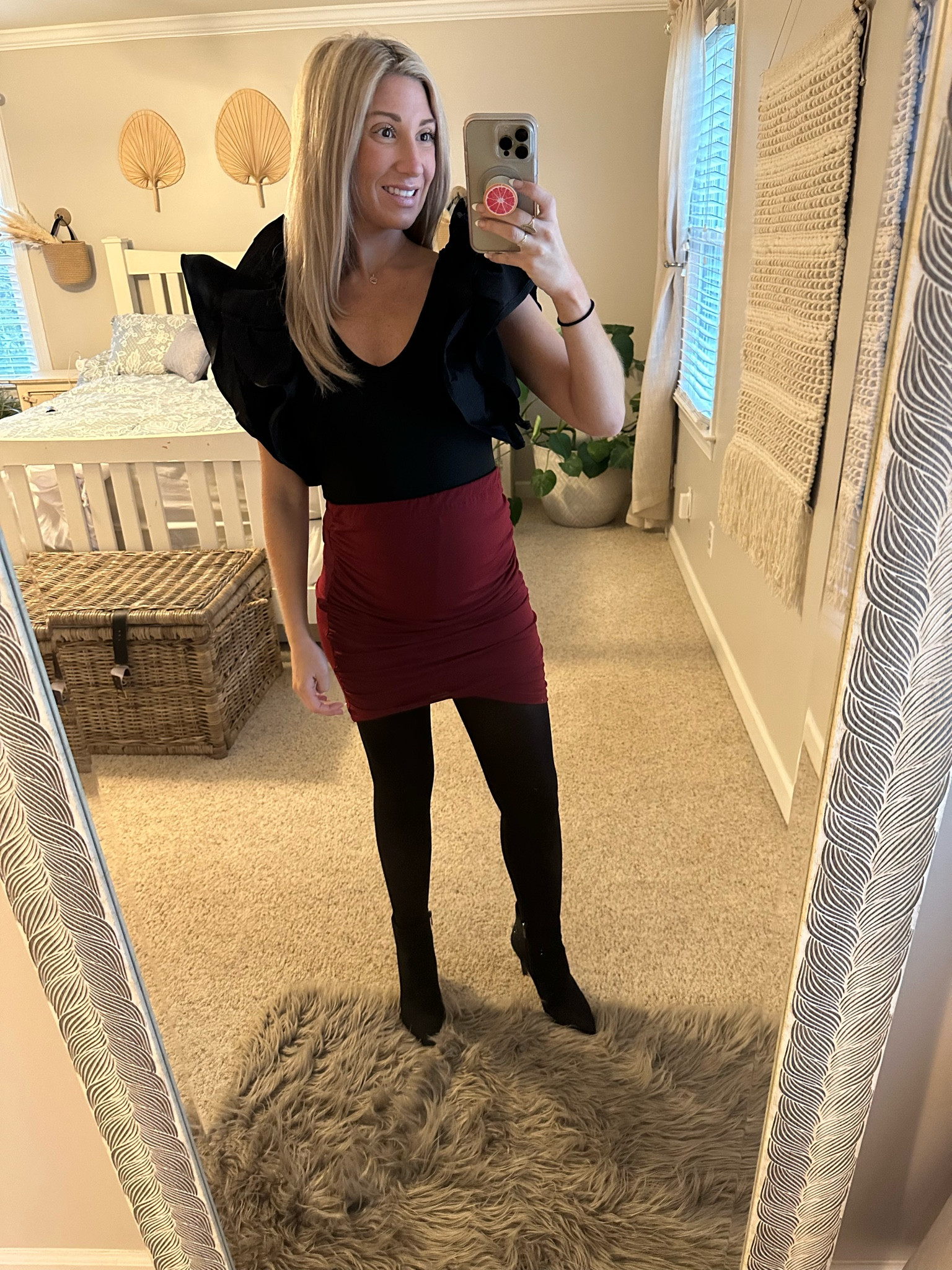 Last minute holiday Holiday look with boots! 

Puff sleeve bodysuit 
Holiday outfit 

#LTKbump #LTKtravel #LTKHoliday