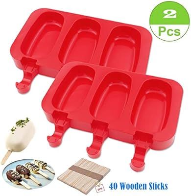SAKOLLA Homemade Popsicle Silicone Molds with Lid, Ice Cream Bar Mold, 3 Cavities Silicone Ice Po... | Amazon (US)