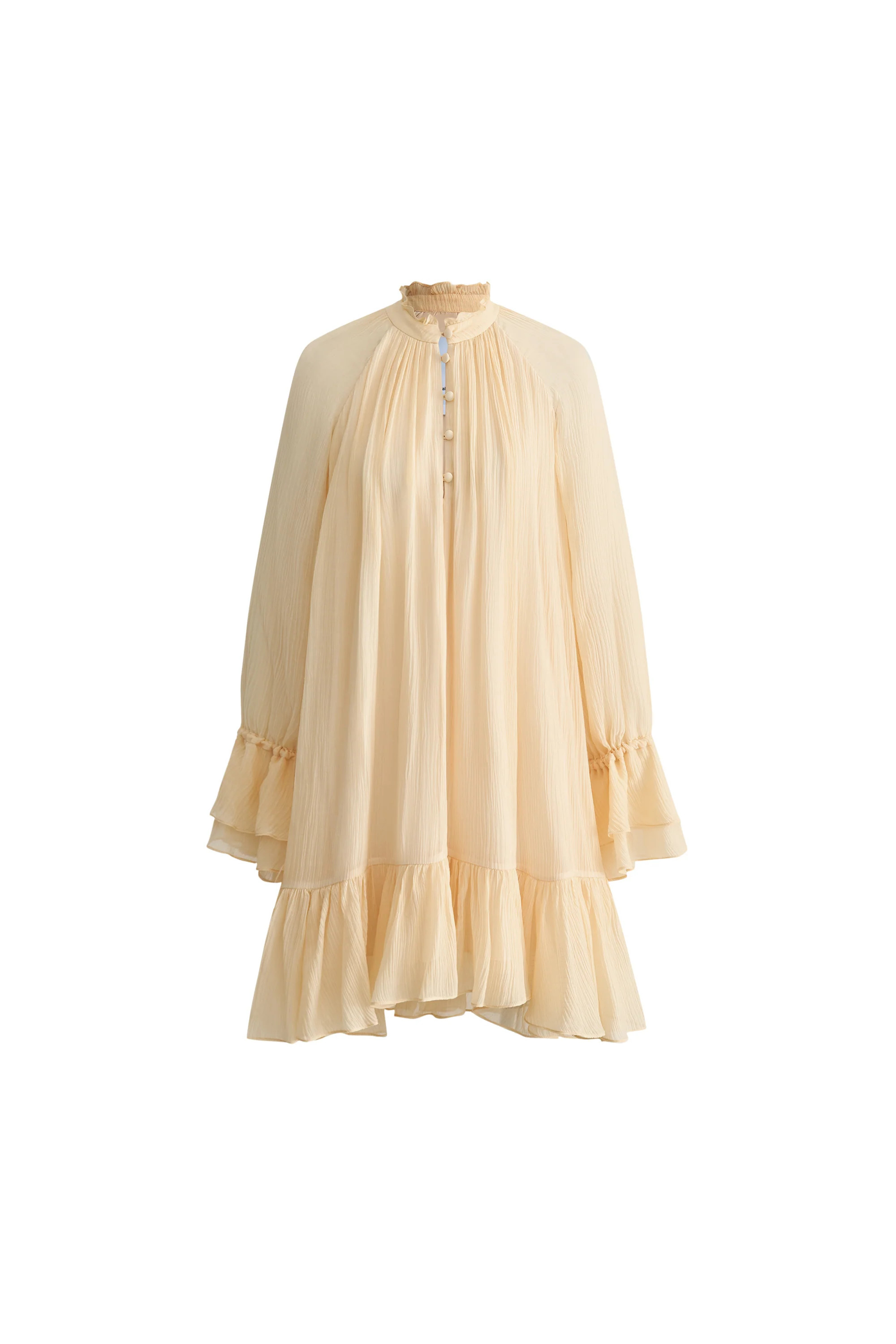 Wendy Ruffle Dress in Silk Crepe | Fabrique
