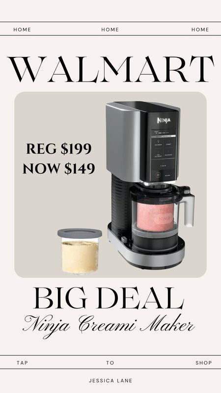 Walmart big deal of the day, save $50 on the Ninja creamy ice cream maker! Just ordered this and it will be here today, I am so excited! Ninja creami, Walmart deal, Walmart appliances, home appliances, ice cream maker

#LTKhome #LTKsalealert #LTKSeasonal