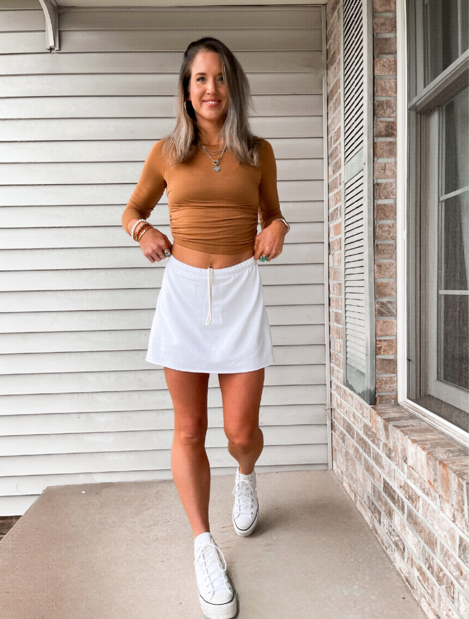 Transition weather Summer to Fall outfit of the day | ALL aerie/A&E SALE FINDS | Converse platform high tops | OOTD 

#salefinds #looksforless #ootd #aerie #comfycasual 

#LTKunder50 #LTKsalealert #LTKstyletip