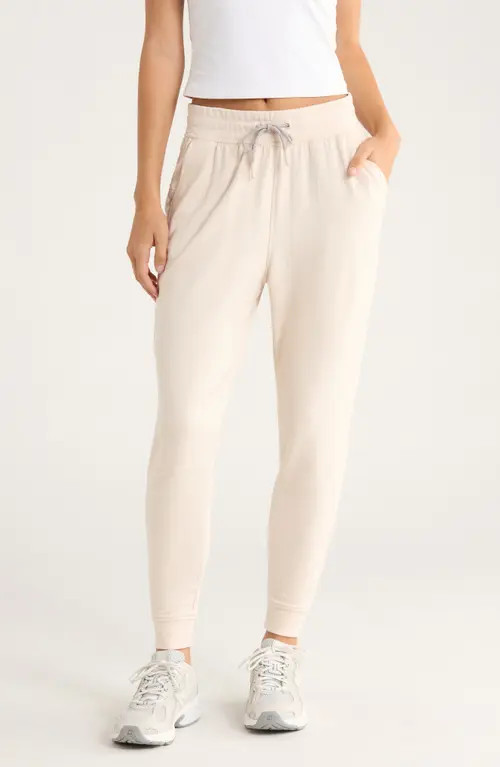 Free Fly Brushed Fleece Joggers in Stone at Nordstrom, Size Large | Nordstrom