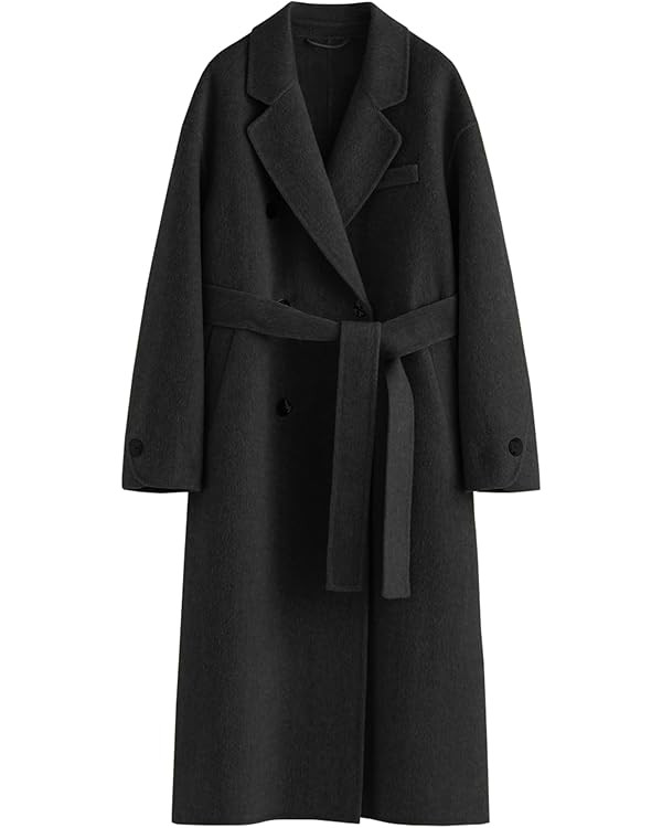 Peaceglad Womens Pea Coats Fall Long Trench Coat Double Breasted Button Down Lapel Belted Peacoat | Amazon (US)