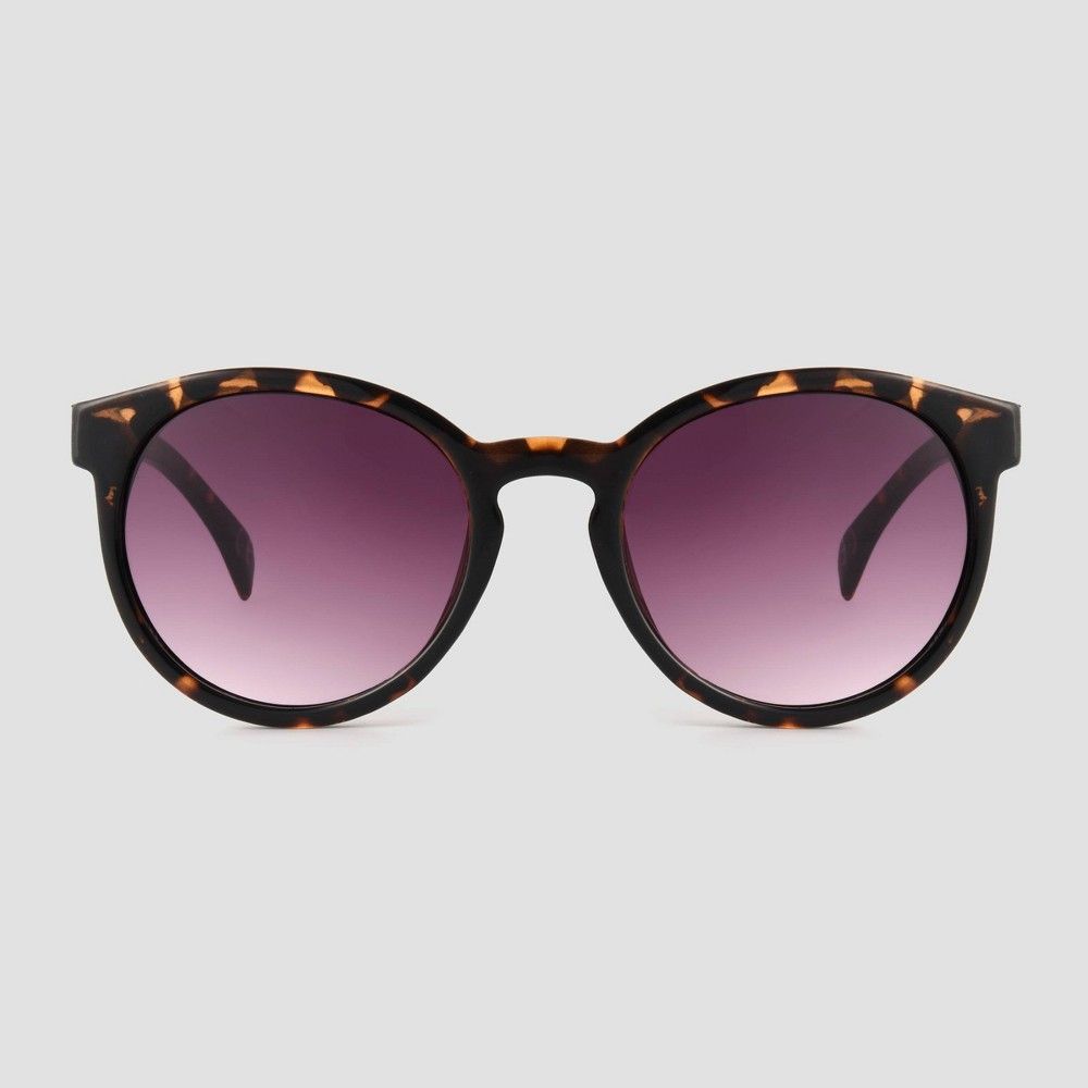 Women's Tortoise Shell Print Narrow Geo Round Sunglasses - Universal Thread™ Brown | Target