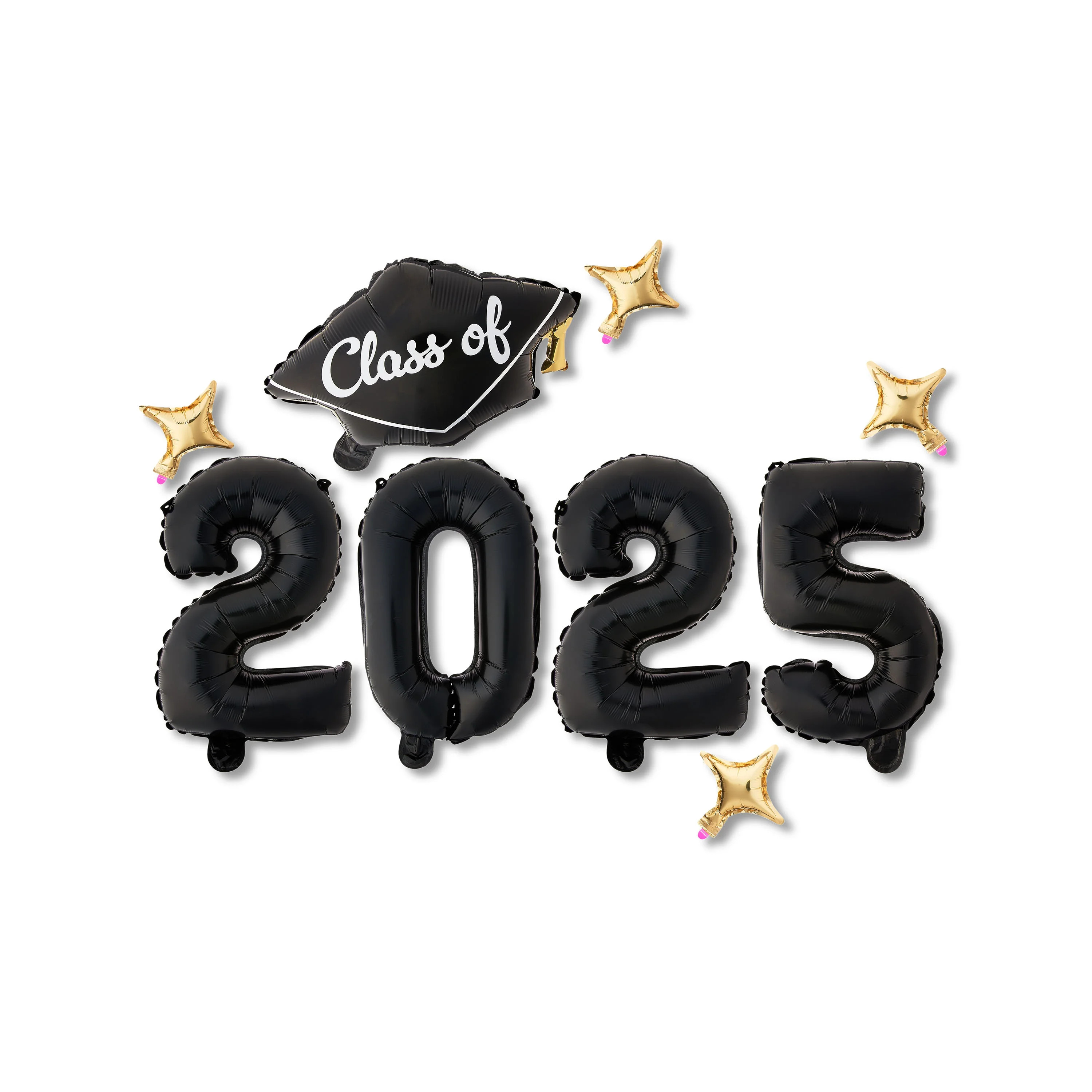 Graduation Black, White, and Gold Class of 2025 Balloon Kit, 9 Pieces, by Way To Celebrate | Walmart (US)