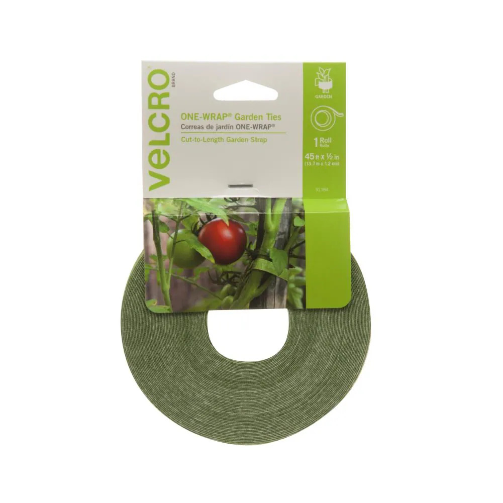 VELCRO Brand 45 Feet Green Hooks ONE-WRAP Garden Ties 45ft x 1/2in Roll Green Hook loop fastener | 91384 | Lowe's