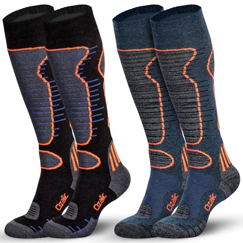 Ozaiic Merino Wool Ski Socks, Thermal Warm Knee High Thick Socks for Winter, Cold Weather, Snow, Snowboarding, Hunting, Hiking | Amazon (UK)