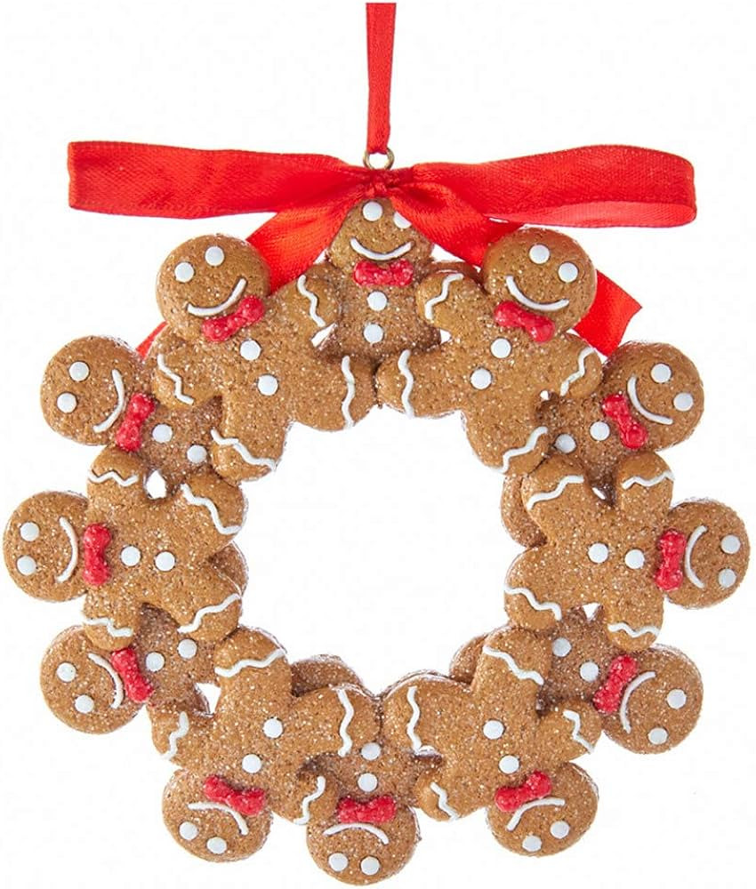 Kurt S. Adler Gingerbread Boy Wreath Christmas Tree Ornament T2592 | Amazon (US)