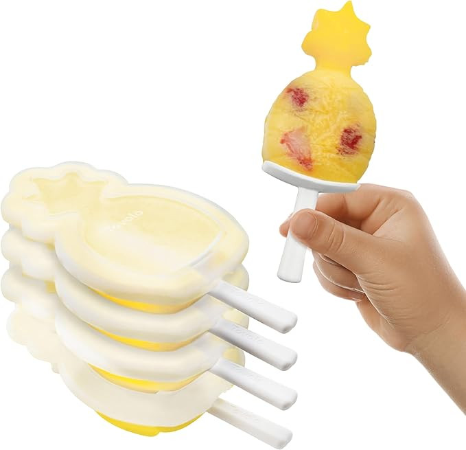Tovolo Pineapple Popsicle Mold Stackable Kids Pack of 4 Pineapple Silicone Mold with Sticks, BPA ... | Amazon (US)