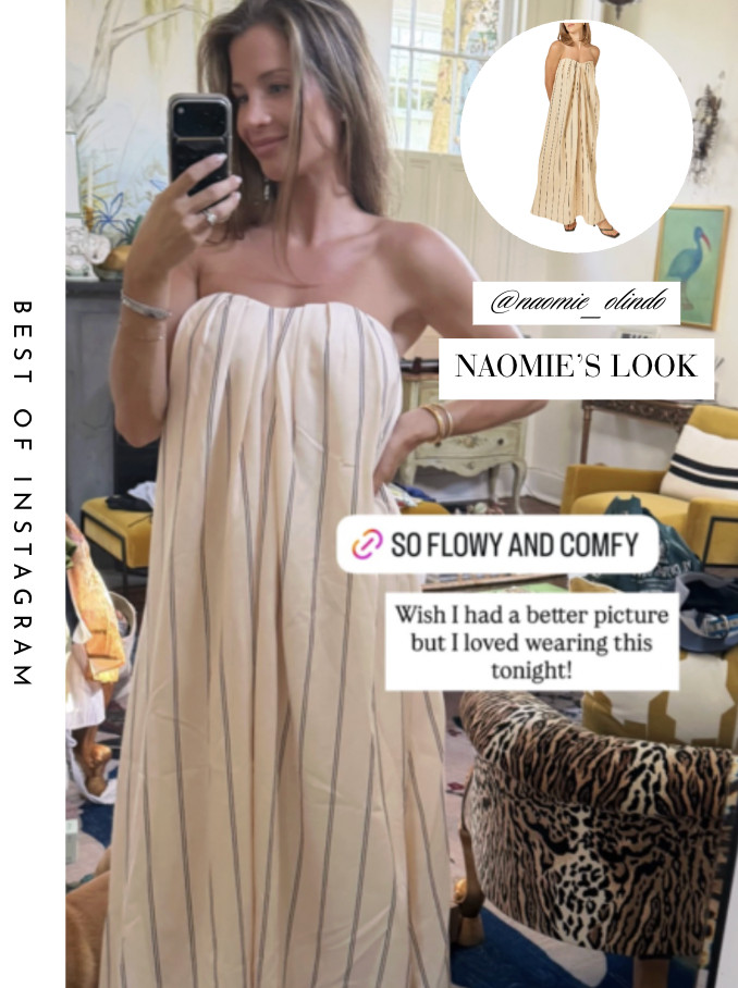 Naomie Olindo's Yellow Striped Strapless Maxi Dress 📸 + Info= @naomie_olindo 

 