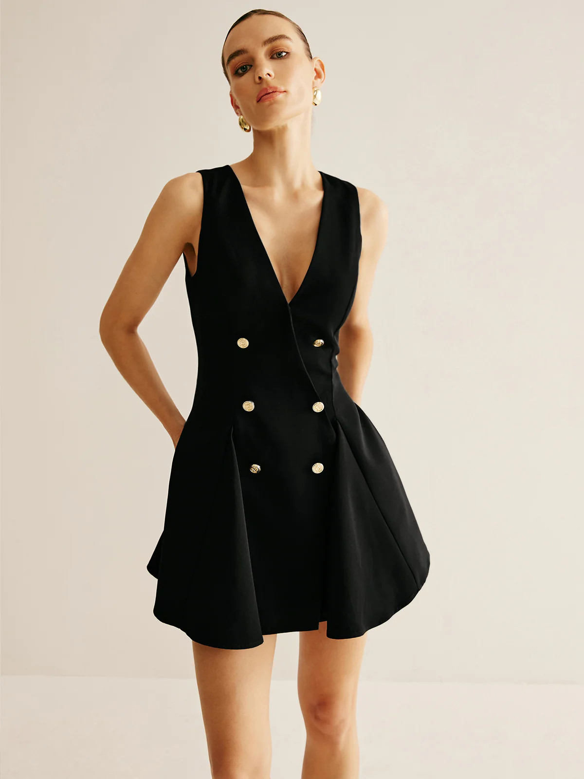 Pleated Umbrella Shape Tank Dress | Commense