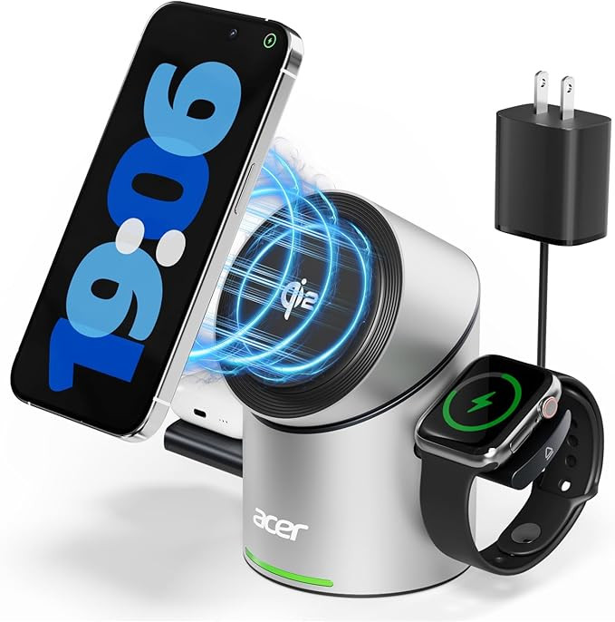 Acer S2 3 in 1 Charging Station for Apple - Qi2 15W iPhone Wireless Charging Station, Magsafe Cha... | Amazon (US)