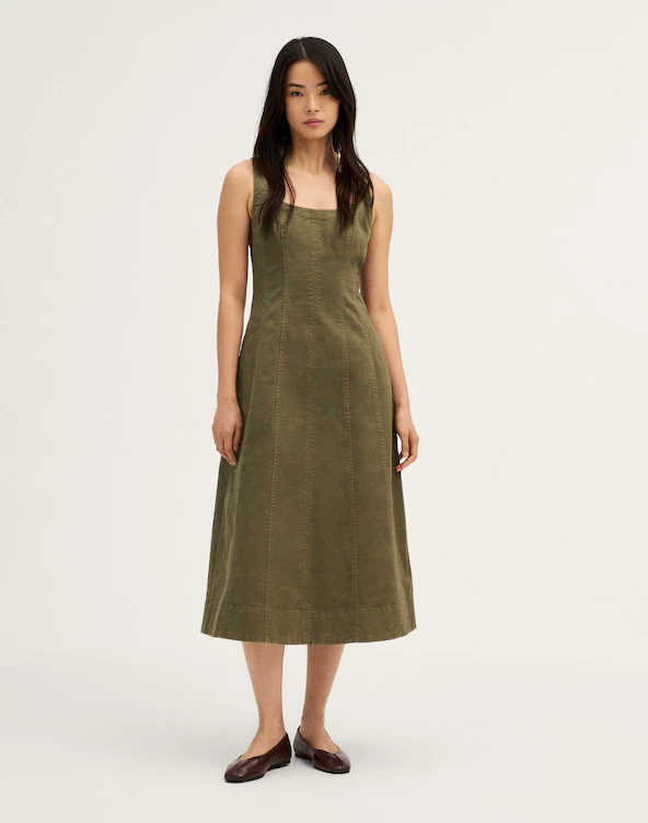 Seamed Scoopneck Midi Dress | Madewell