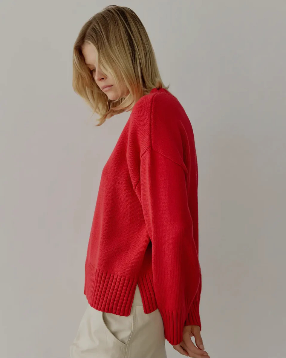 Red Beacon Hill sweater | Hazel Tide