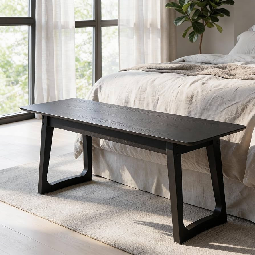 DUOMAY Banco de entrada de granja, banco de comedor de madera, banco rústico de 55 pulgadas para... | Amazon (US)