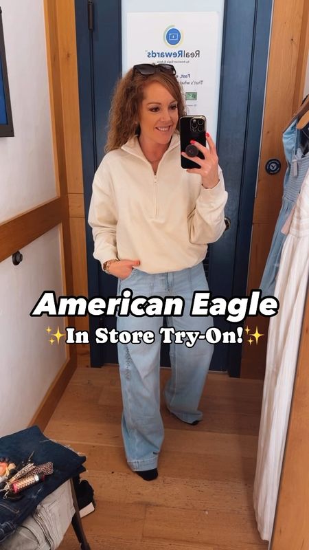 American Eagle in store try on / cargo jeans / quarter zip / jumpsuit / resort wear / vacation outfit / romper / spring fashion / summer fashion 

Cargo jeans - TTS, size 4
Quarter zip- small
Romper- sized up to medium 
Jumpsuit- small 

#LTKover40 #LTKsalealert #LTKfindsunder50