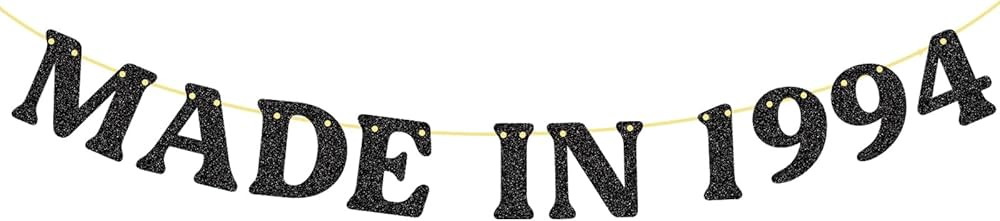 30th Birthday Decorations No DIY Made in 1994 Banner Glitter Cheers to 30 Years Happy Birthday Pa... | Amazon (US)