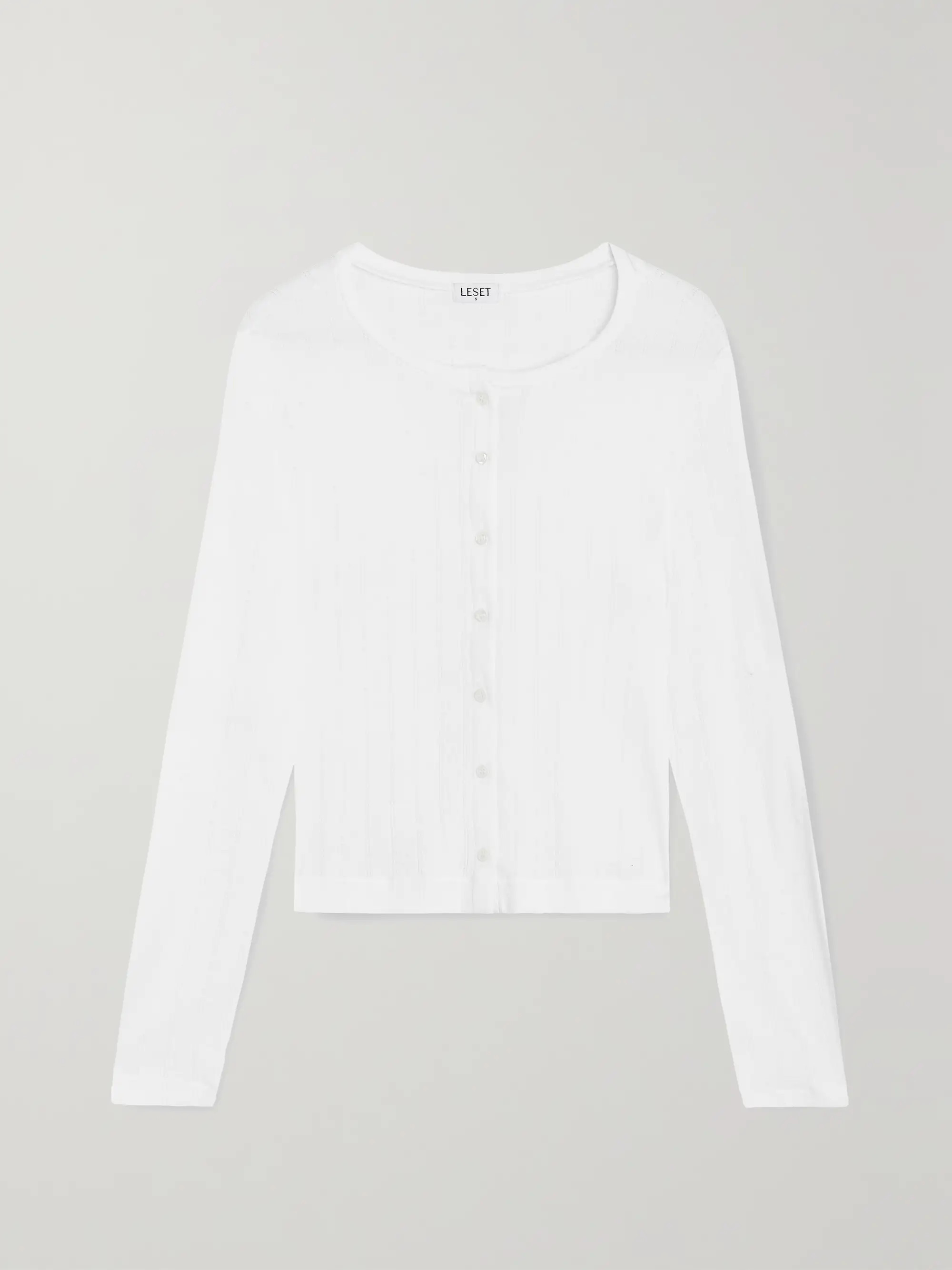 Pointelle-knit cotton-jersey cardigan | NET-A-PORTER (UK & EU)
