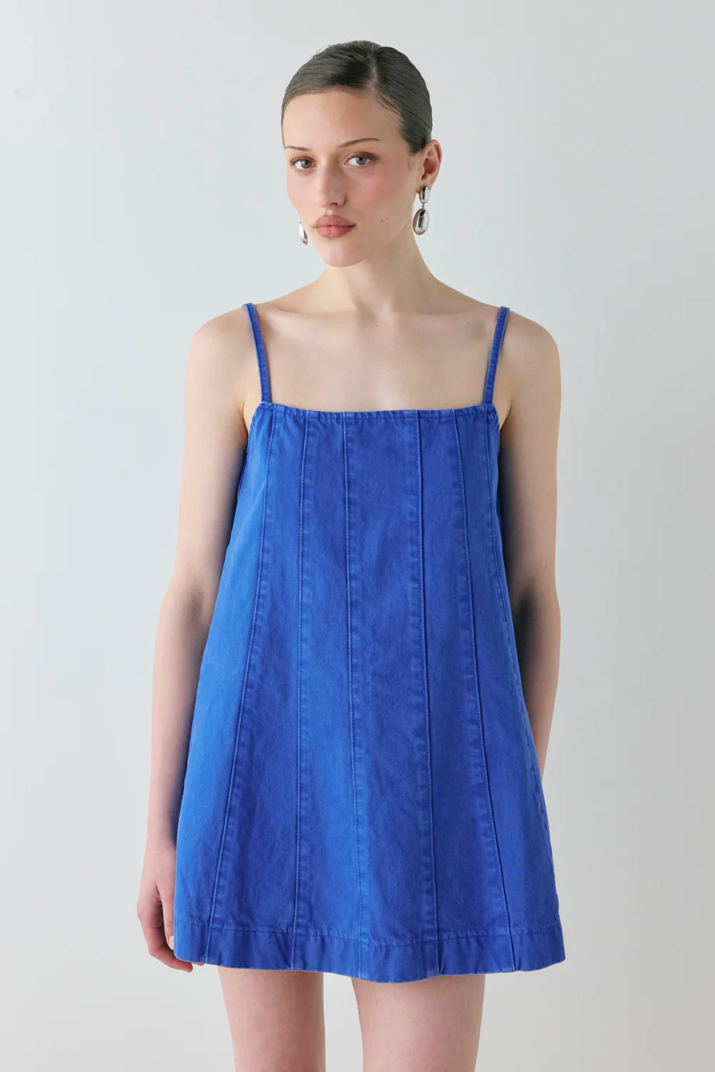 Maxine Denim Mini Dress Cobalt | VRG Grl