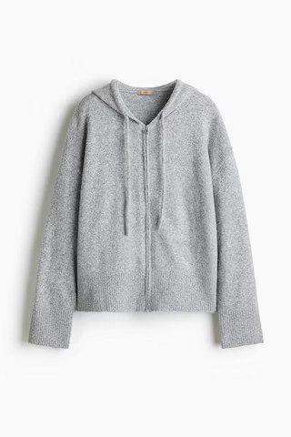 H & M - Knit Hooded Jacket - Gray | H&M (US + CA)