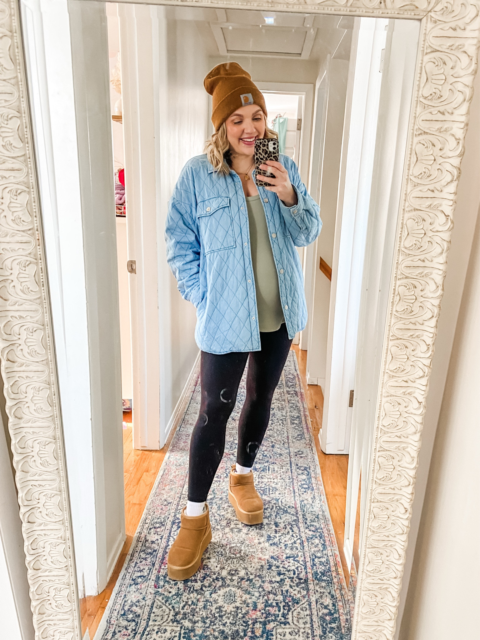 I snagged this free people inspired quilted jacket a few weeks back. And with the weather being so back and forth here in Michigan, I’m glad I did! Because I’ve been wearing it nonstop. I’ve been layering it with some of my favorite pregnancy friendly tops and leggings.

Speaking of leggings, my go to pair from @aerie are no longer being made with out a v…. Not ideal for pregnancy. So, I had to pivot and find a new favorite pair. I’ve been trying out a pair from amazon, and so far I really love them. They have a little bit more “compression” or support that the real me style from aerie. 





#LTKSeasonal #LTKStyleTip #LTKBump