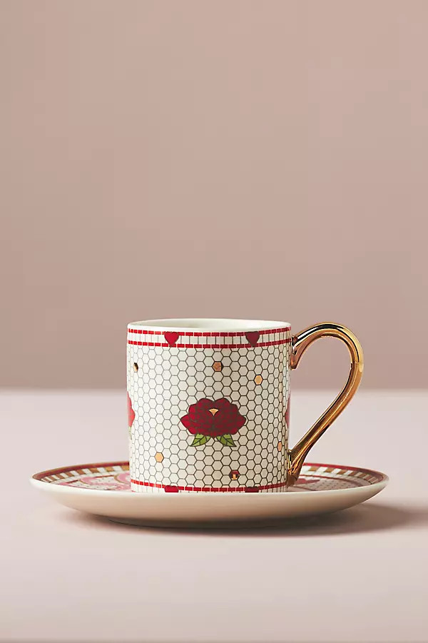 Valentine Bistro Tile Espresso Cup & Saucer | Anthropologie (US)