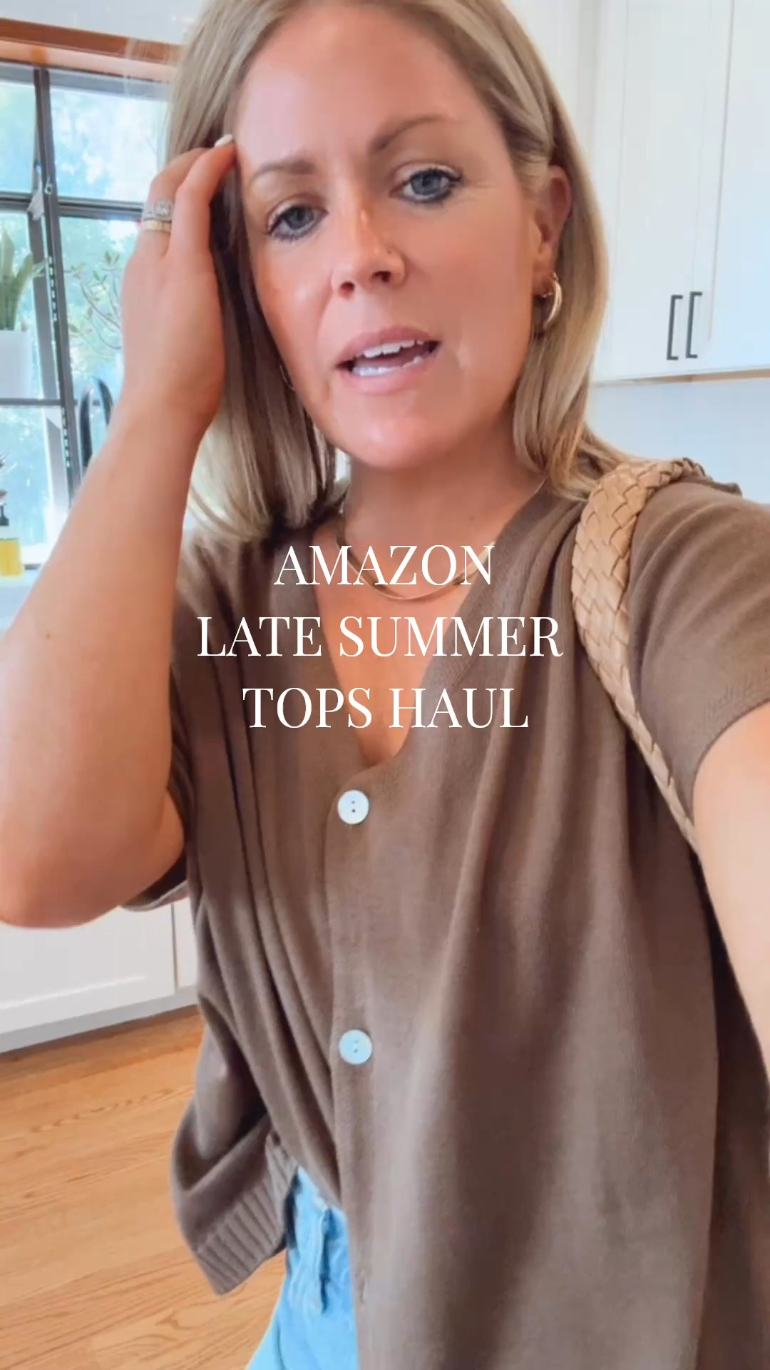 Amazon Late Summer Tops Haul! Cutie bestselling oversized cardigan. Wearing a S in coffee.

#LTKPetite #LTKootd #LTKSeasonal