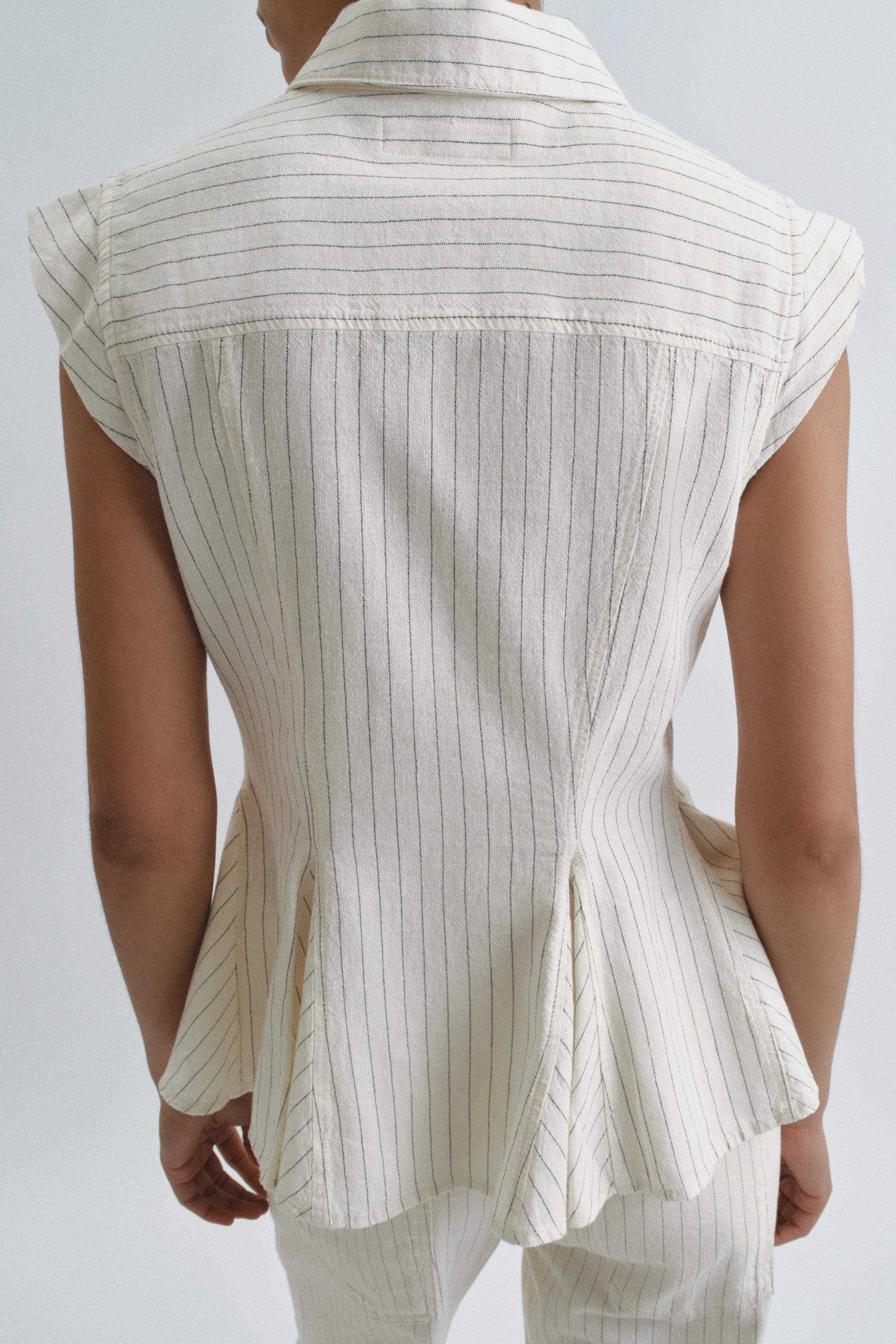 ZW COLLECTION STRIPED PEPLUM SHIRT | Zara US