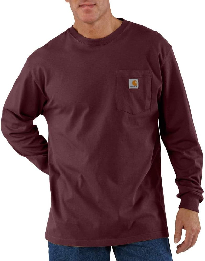 Carhartt Men's Loose Fit Heavyweight Long-Sleeve Pocket T-Shirt | Amazon (US)