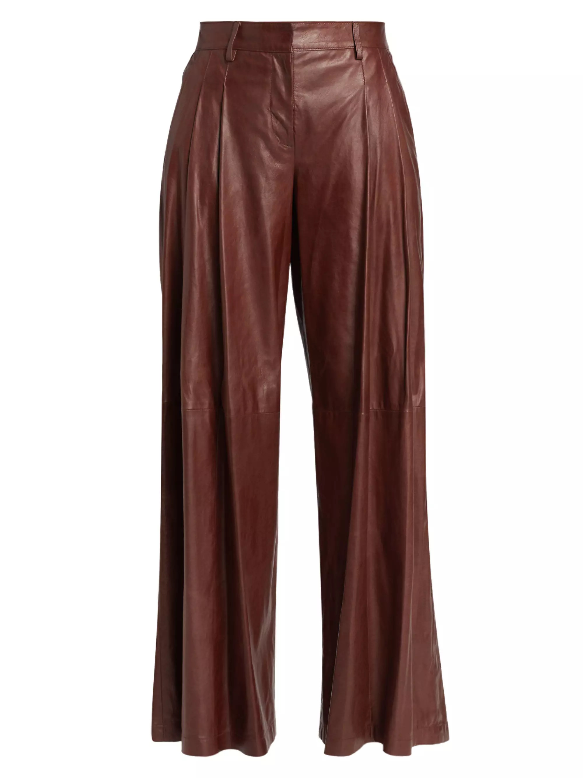 Didi Leather Wide-Leg Pants | Saks Fifth Avenue